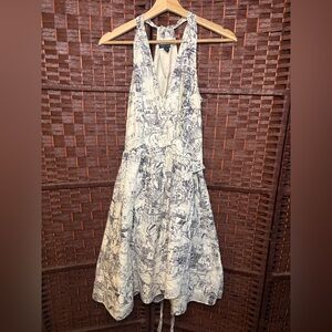 Tommy Hilfiger sleeveless wrap around Midi Dress with pockets and sketch print